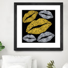 Luscious Lips In Gold And Silver by TheArtOf Vikki on GIANT ART - yellow digital painting