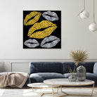 Luscious Lips In Gold And Silver by TheArtOf Vikki on GIANT ART - yellow digital painting