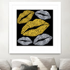 Luscious Lips In Gold And Silver by TheArtOf Vikki on GIANT ART - yellow digital painting