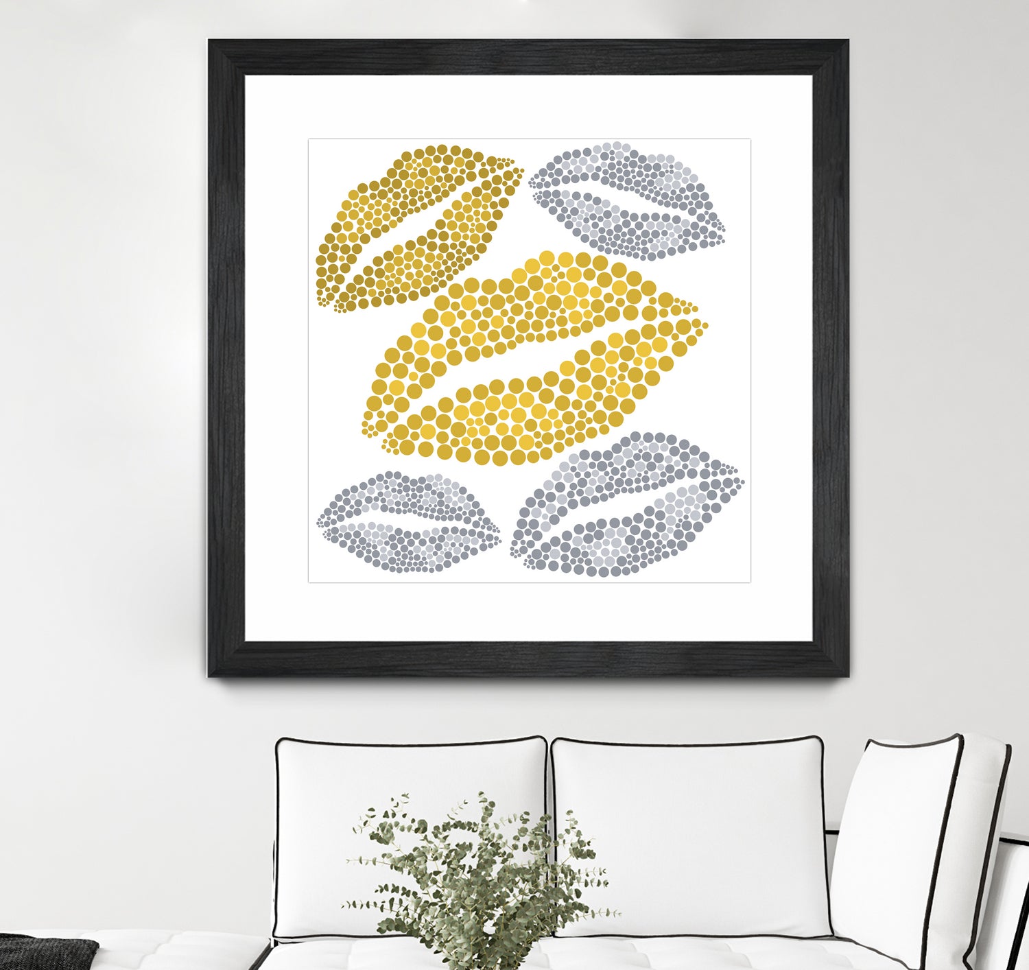 Luscious Lips In Gold And Silver by TheArtOf Vikki on GIANT ART - yellow digital painting