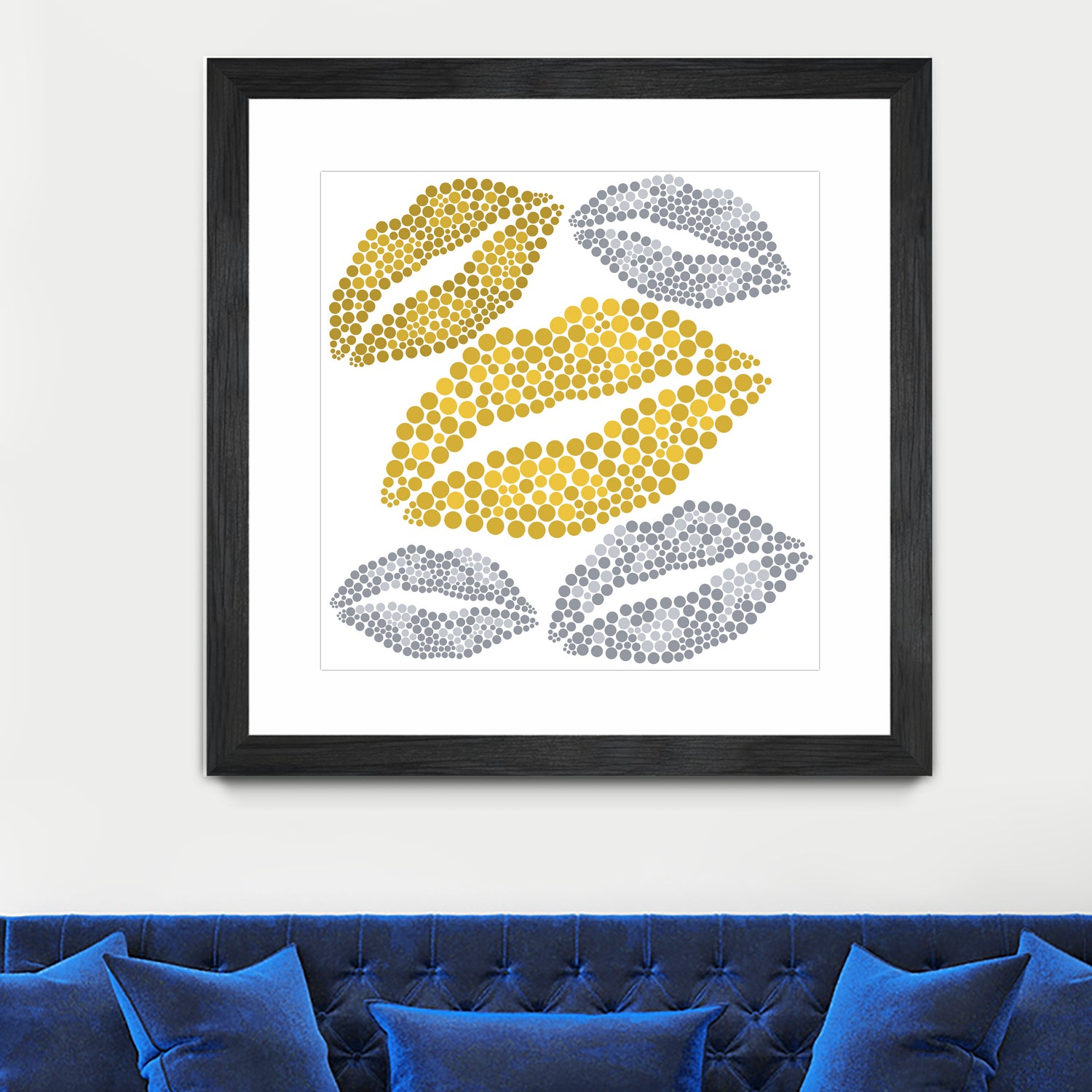 Luscious Lips In Gold And Silver by TheArtOf Vikki on GIANT ART - yellow digital painting