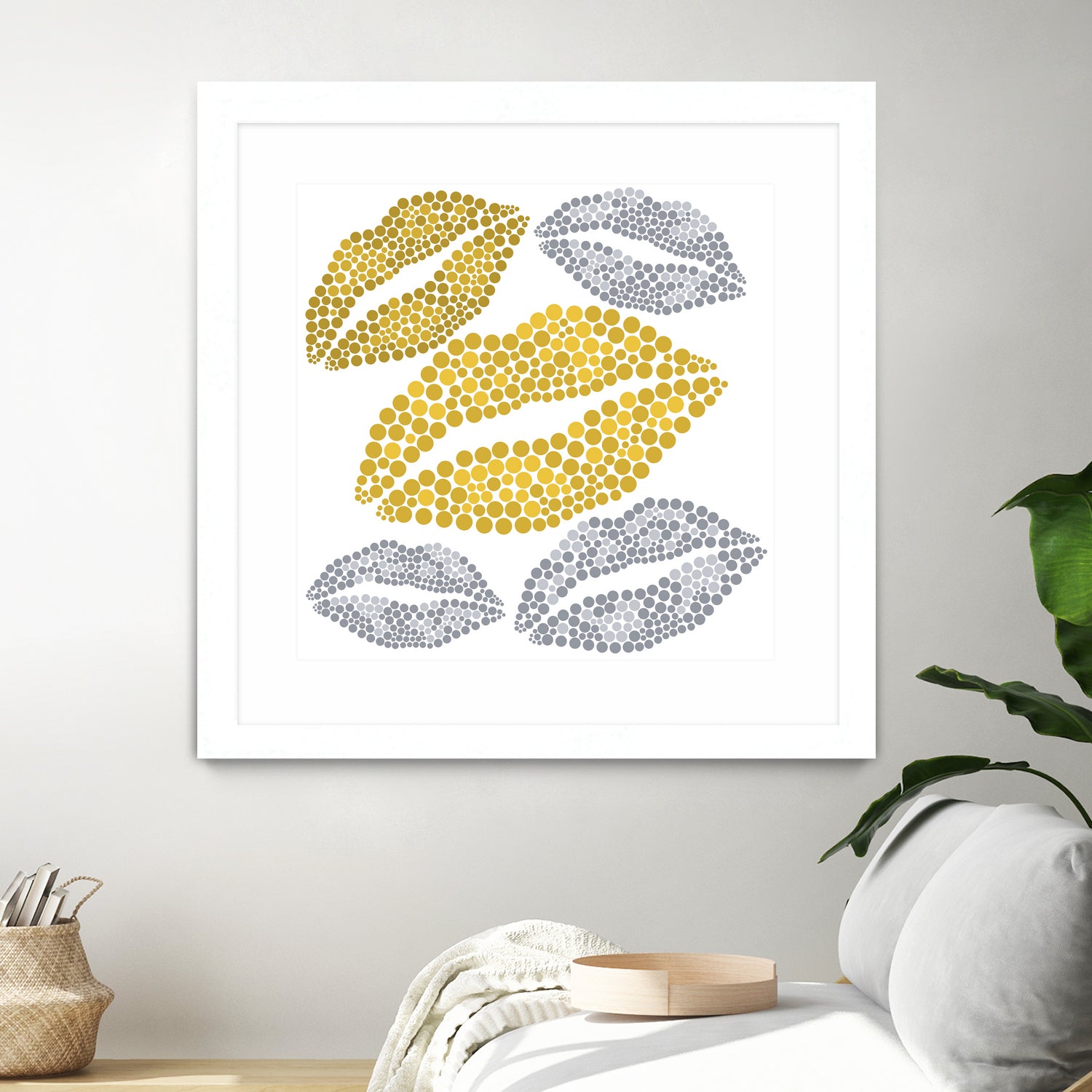 Luscious Lips In Gold And Silver by TheArtOf Vikki on GIANT ART - yellow digital painting