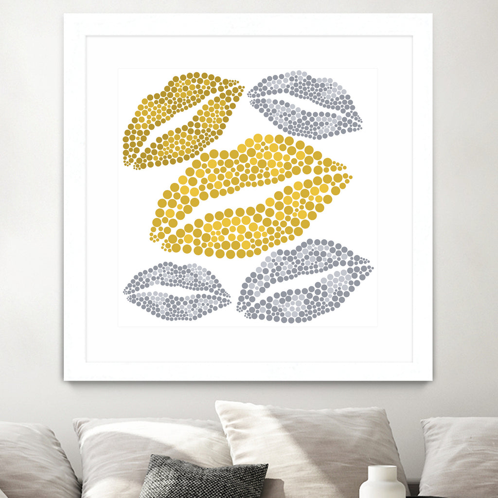 Luscious Lips In Gold And Silver by TheArtOf Vikki on GIANT ART - yellow digital painting