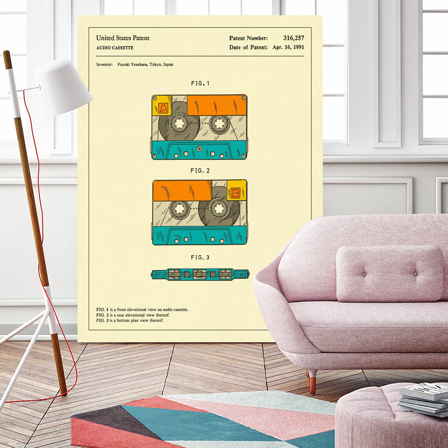 Cassette Patent - 1991 by Jazzberry Blue on GIANT ART - orange digital drawing