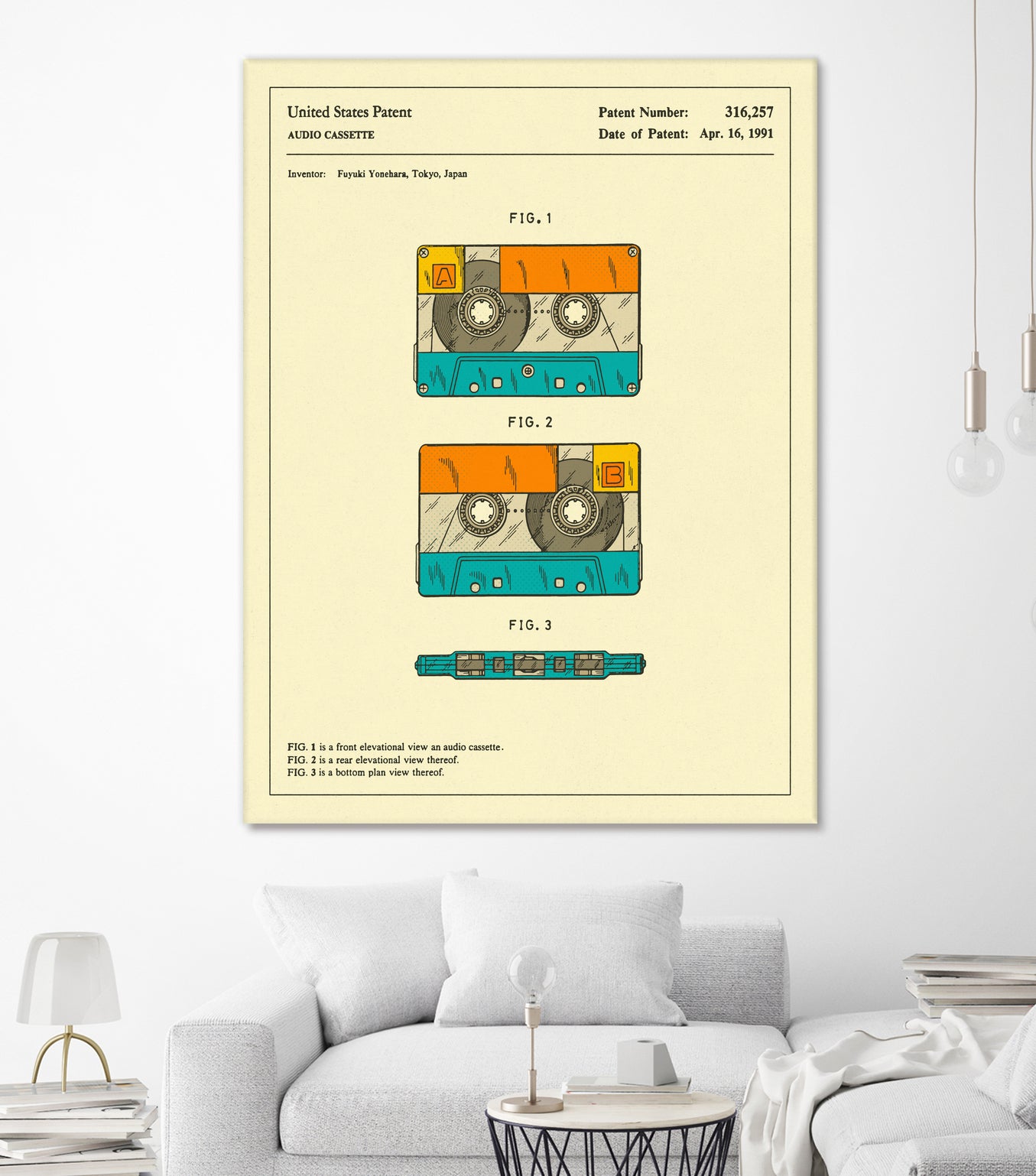 Cassette Patent - 1991 by Jazzberry Blue on GIANT ART - orange digital drawing