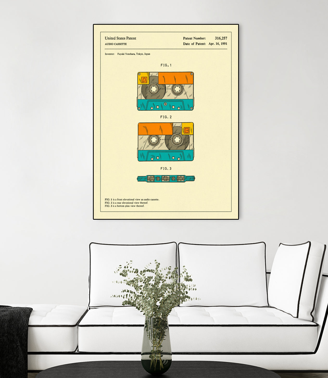 Cassette Patent - 1991 by Jazzberry Blue on GIANT ART - orange digital drawing