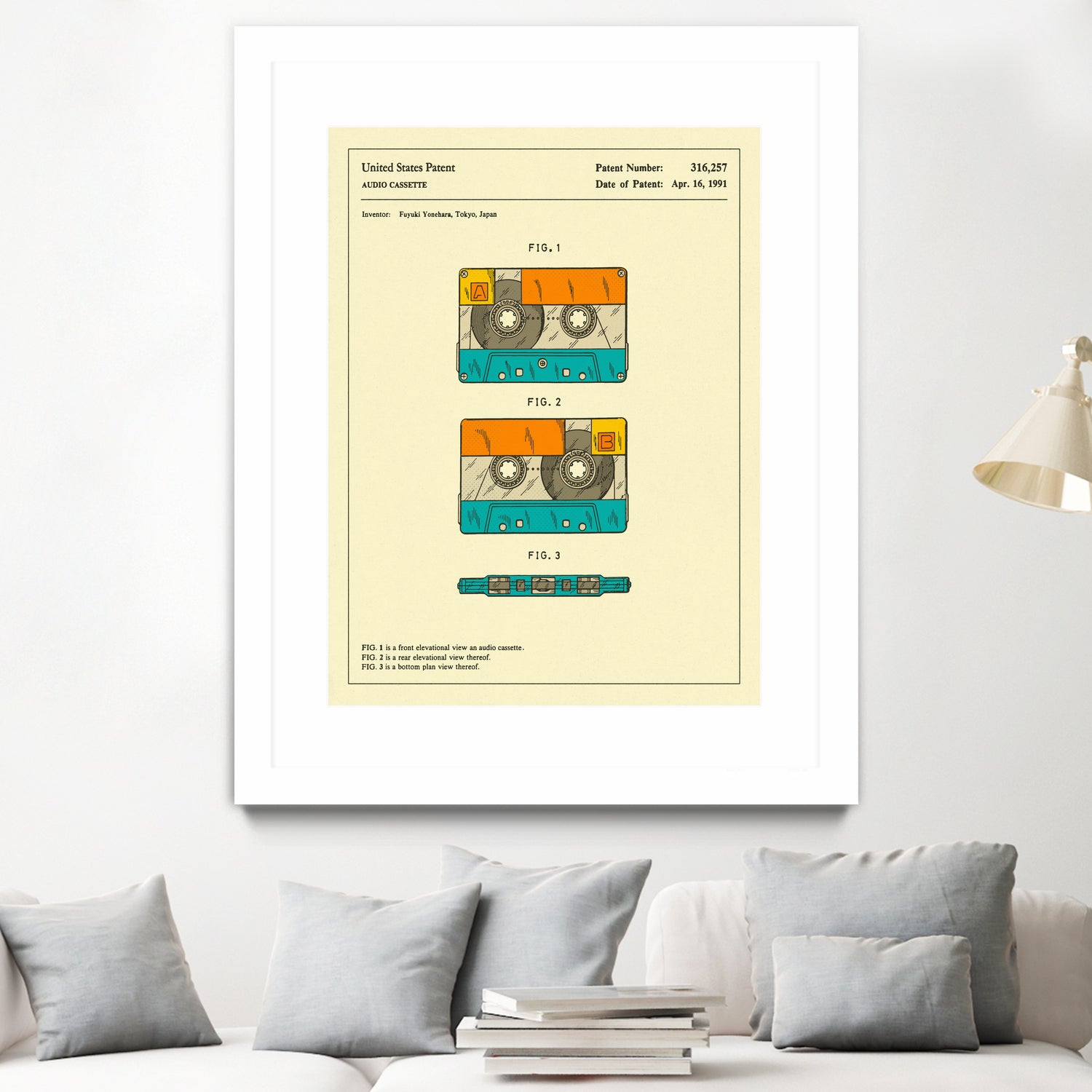 Cassette Patent - 1991 by Jazzberry Blue on GIANT ART - orange digital drawing