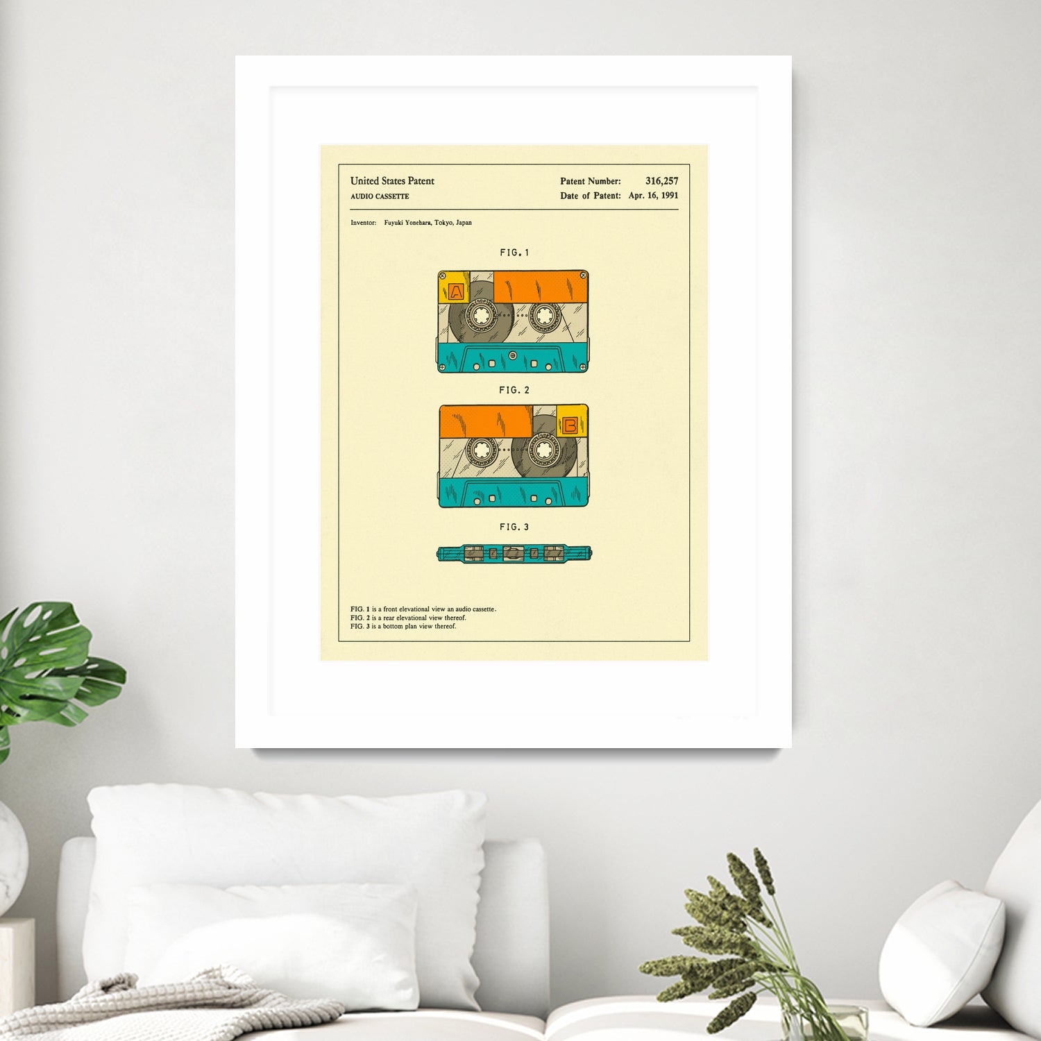 Cassette Patent - 1991 by Jazzberry Blue on GIANT ART - orange digital drawing