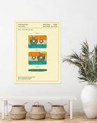 Cassette Patent - 1991 by Jazzberry Blue on GIANT ART - orange digital drawing