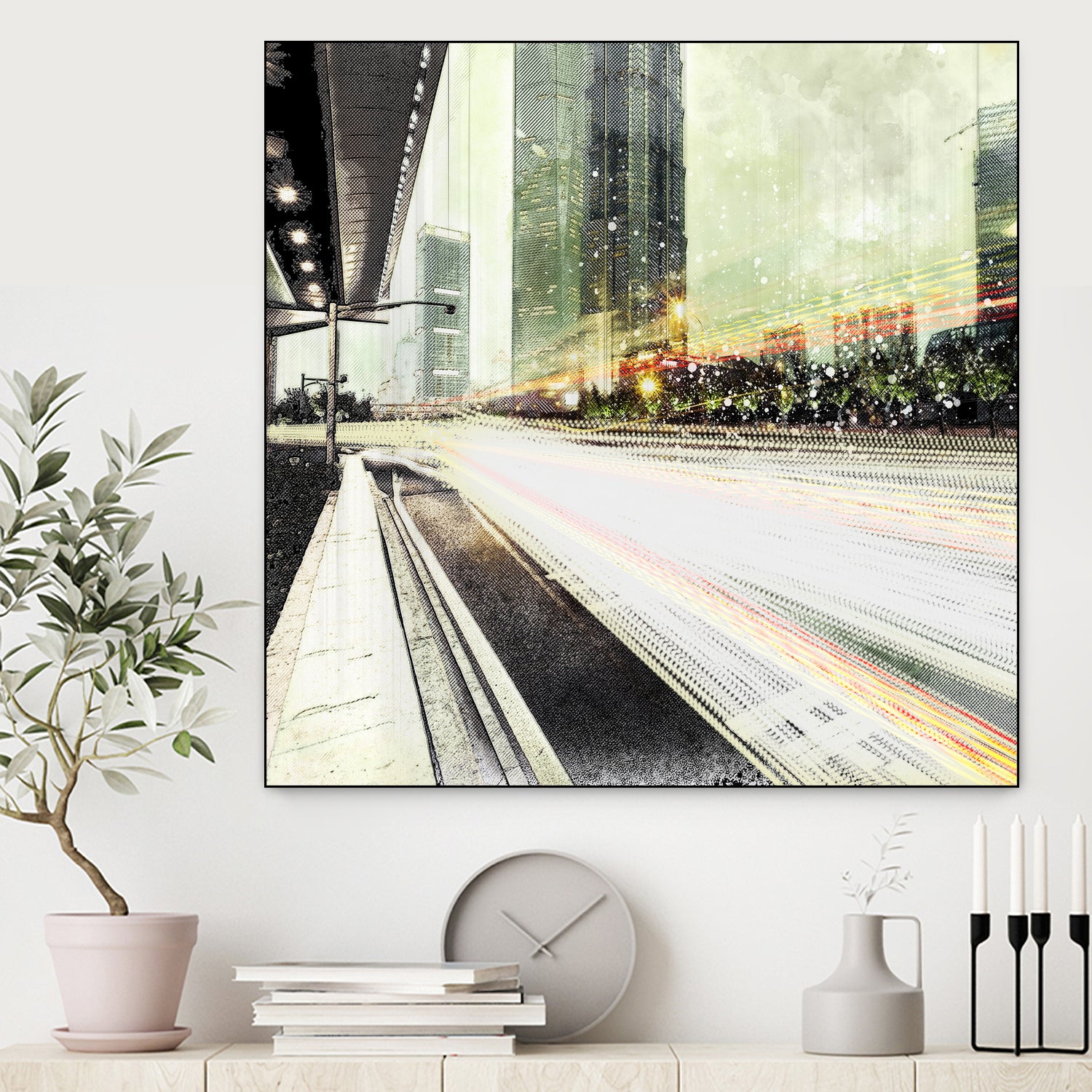 Tokyo Lights by Vin Zzep on GIANT ART - white digital painting