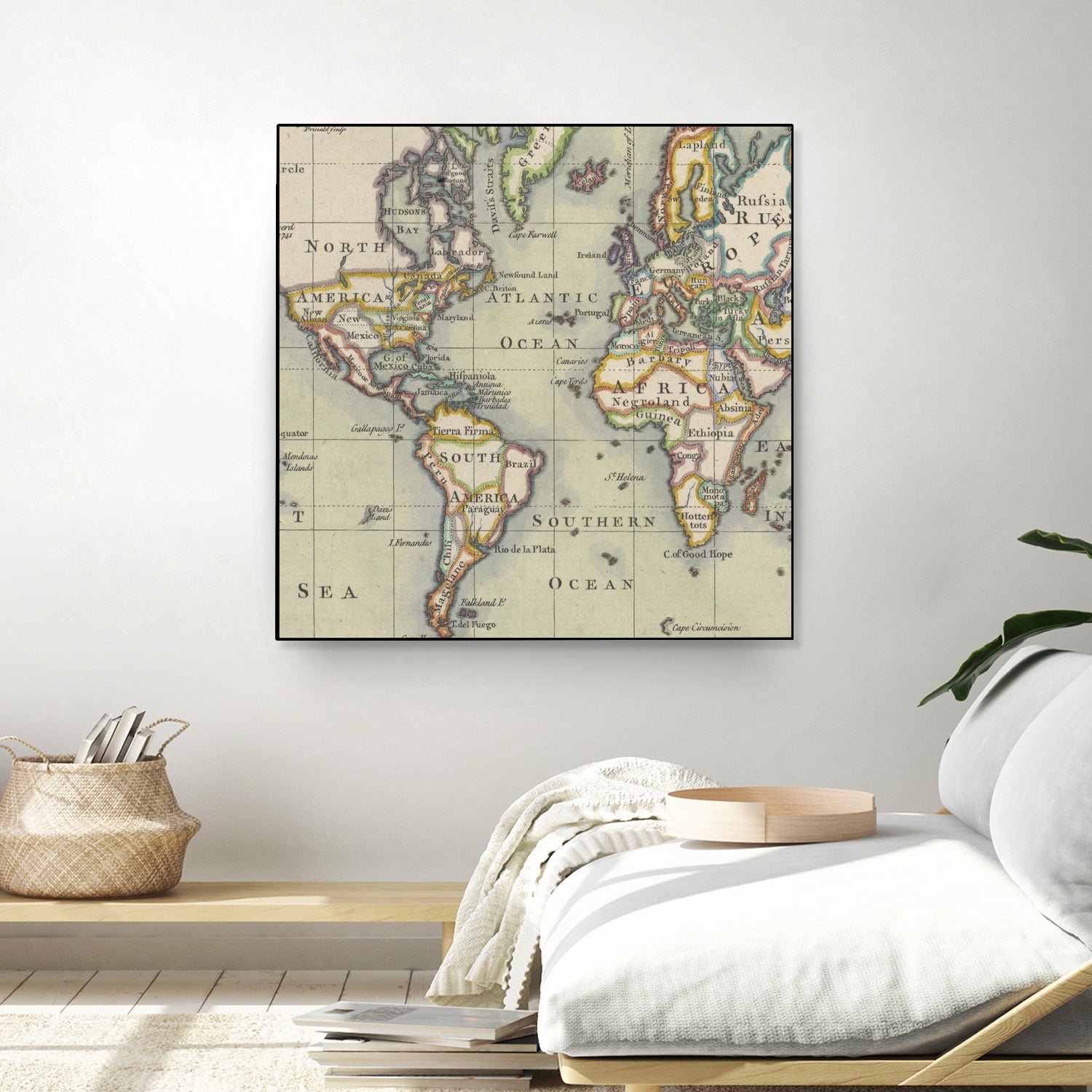 Vintage Map of The World (1766) by Adam Shaw on GIANT ART - white photo illustration