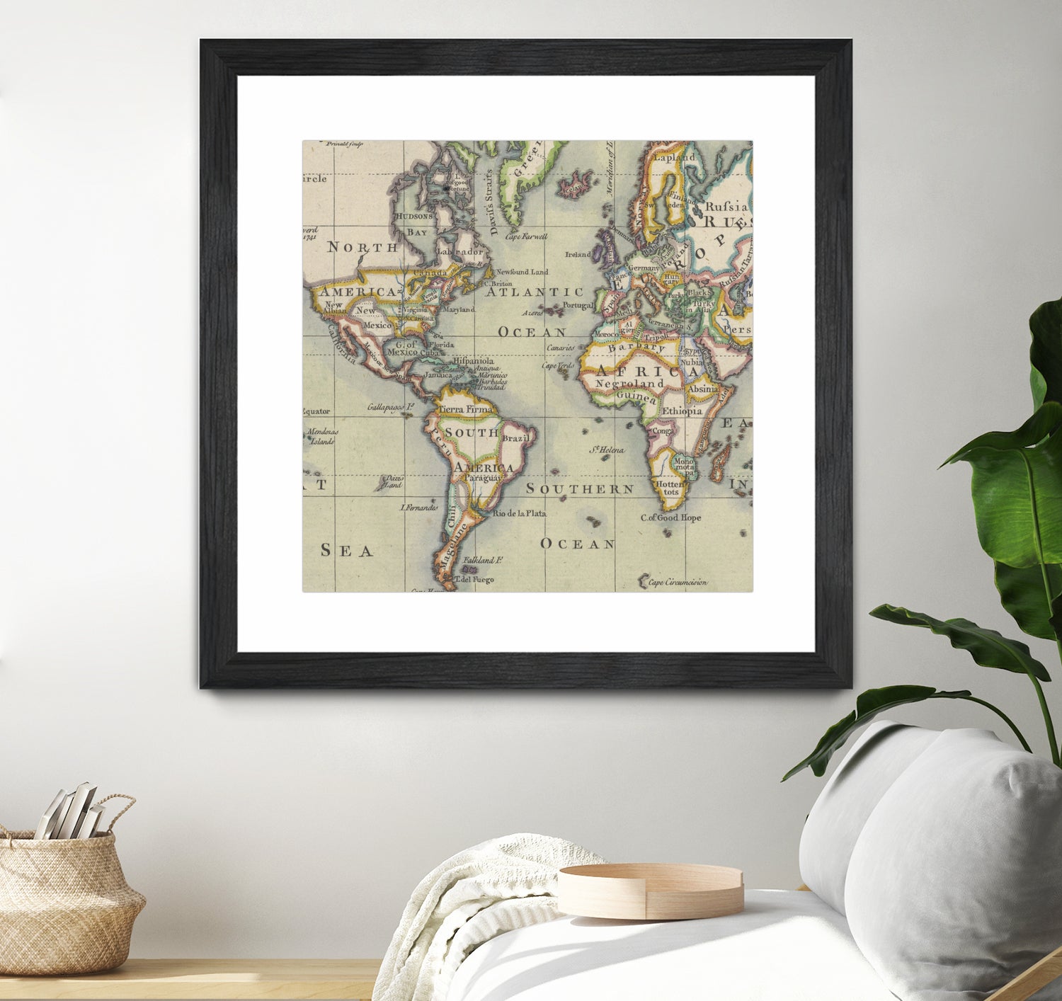 Vintage Map of The World (1766) by Adam Shaw on GIANT ART - white photo illustration