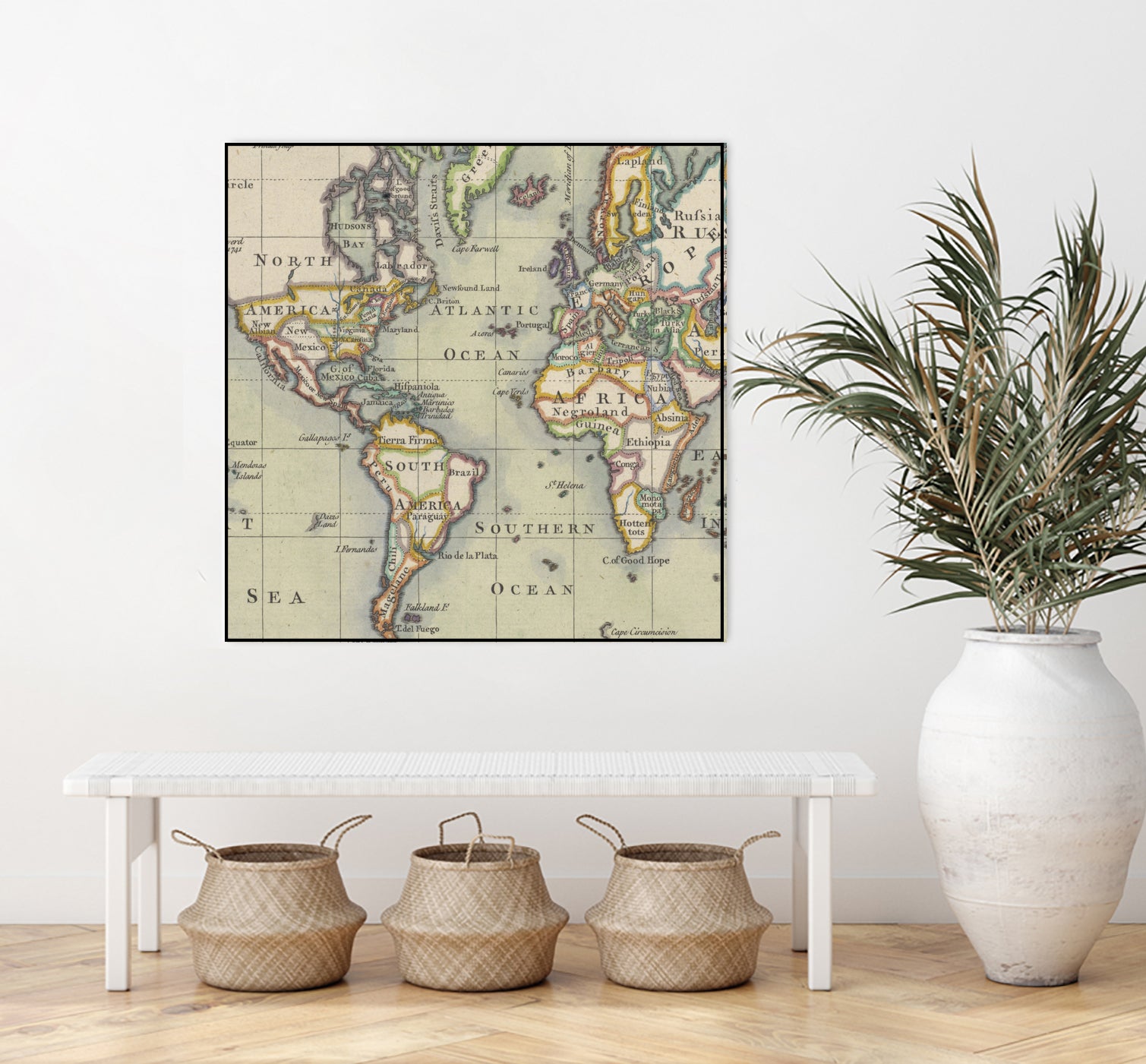 Vintage Map of The World (1766) by Adam Shaw on GIANT ART - white photo illustration