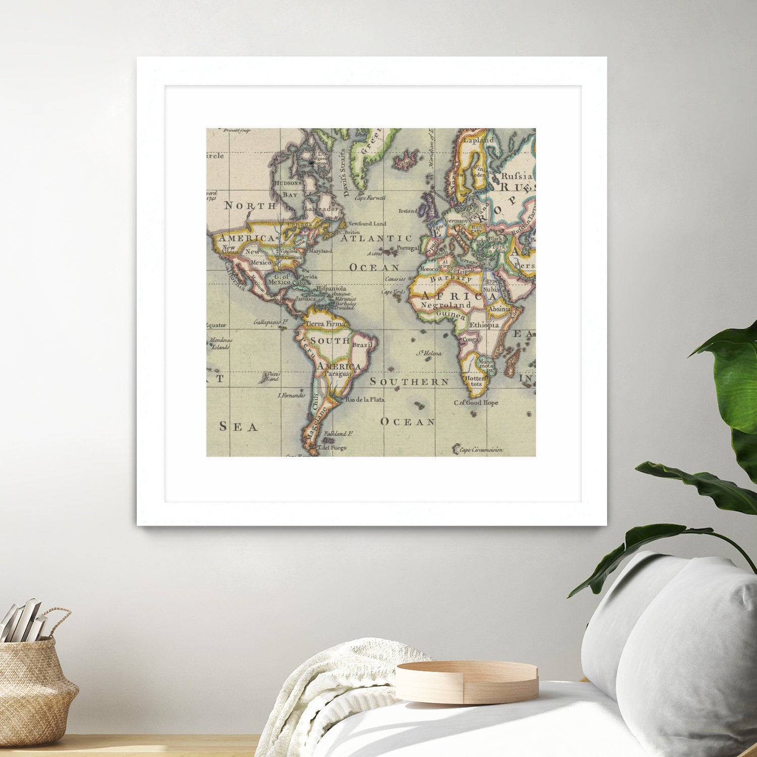 Vintage Map of The World (1766) by Adam Shaw on GIANT ART - white photo illustration