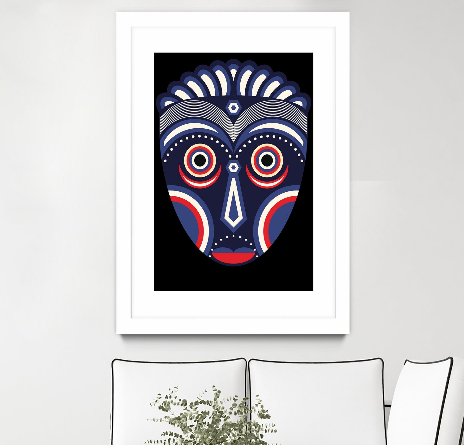 Lulua Ethnic Tribal Mask by TM Selvam on GIANT ART - white digital painting