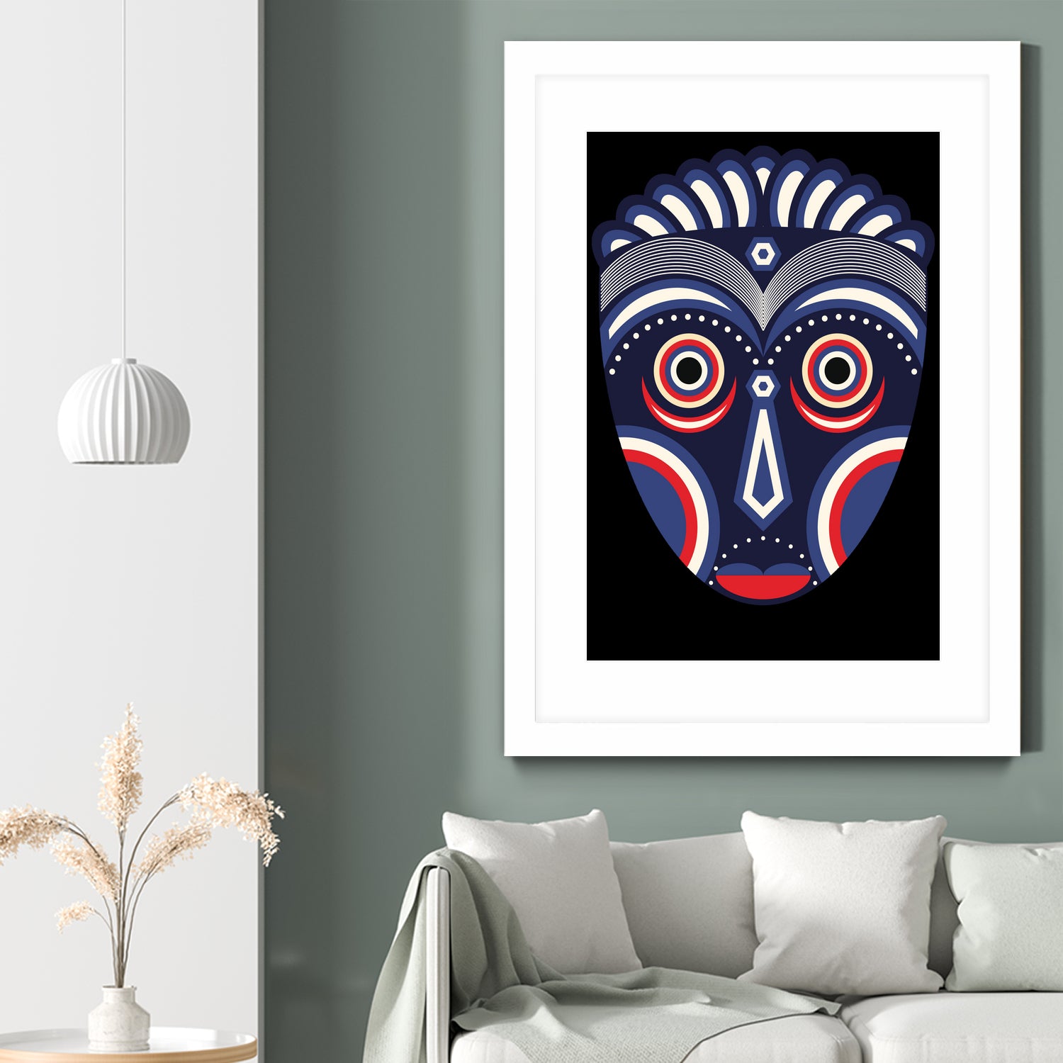 Lulua Ethnic Tribal Mask by TM Selvam on GIANT ART - white digital painting