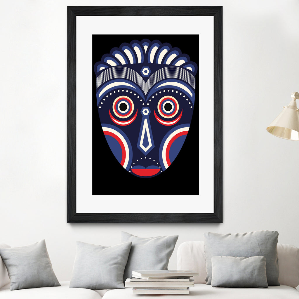 Lulua Ethnic Tribal Mask by TM Selvam on GIANT ART - white digital painting