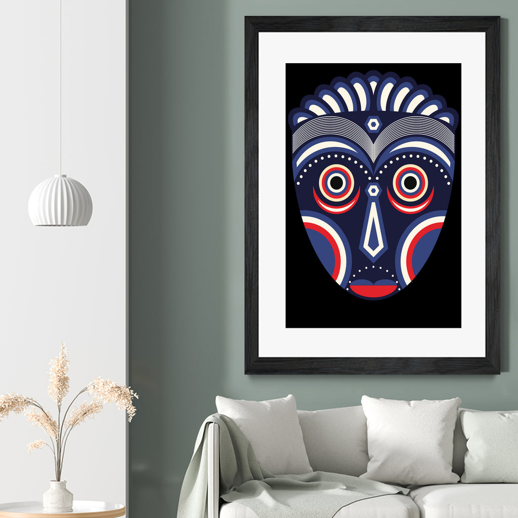 Lulua Ethnic Tribal Mask by TM Selvam on GIANT ART - white digital painting