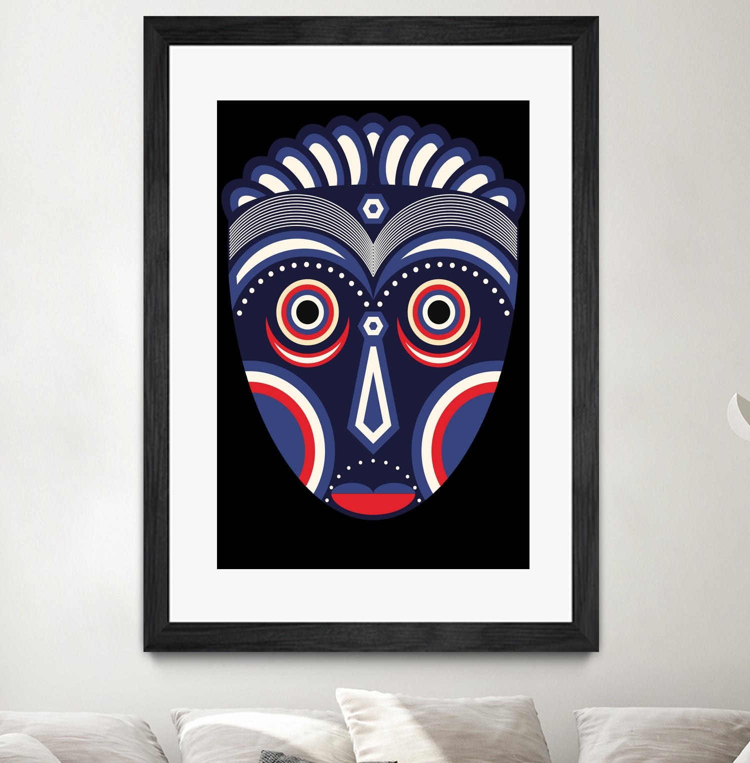 Lulua Ethnic Tribal Mask by TM Selvam on GIANT ART - white digital painting