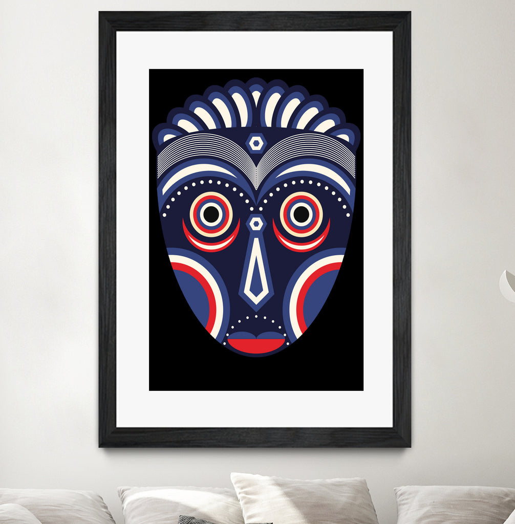 Lulua Ethnic Tribal Mask by TM Selvam on GIANT ART - white digital painting