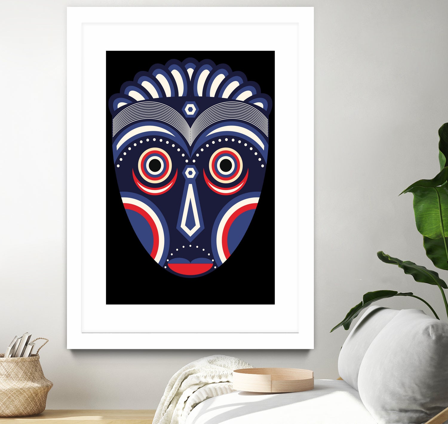 Lulua Ethnic Tribal Mask by TM Selvam on GIANT ART - white digital painting