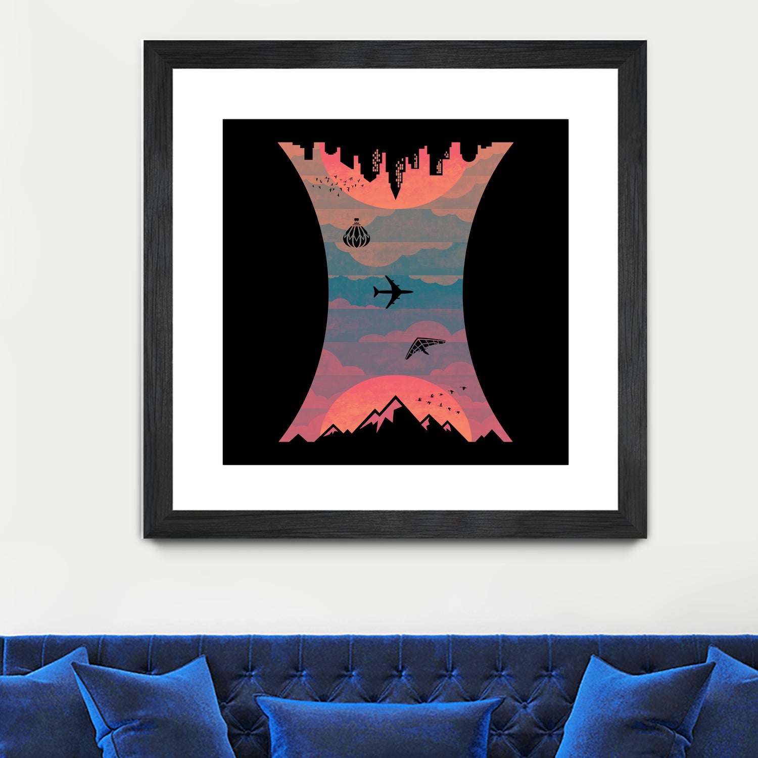 Sunrise / Sunset by Wayne Minnis on GIANT ART - blue digital drawing