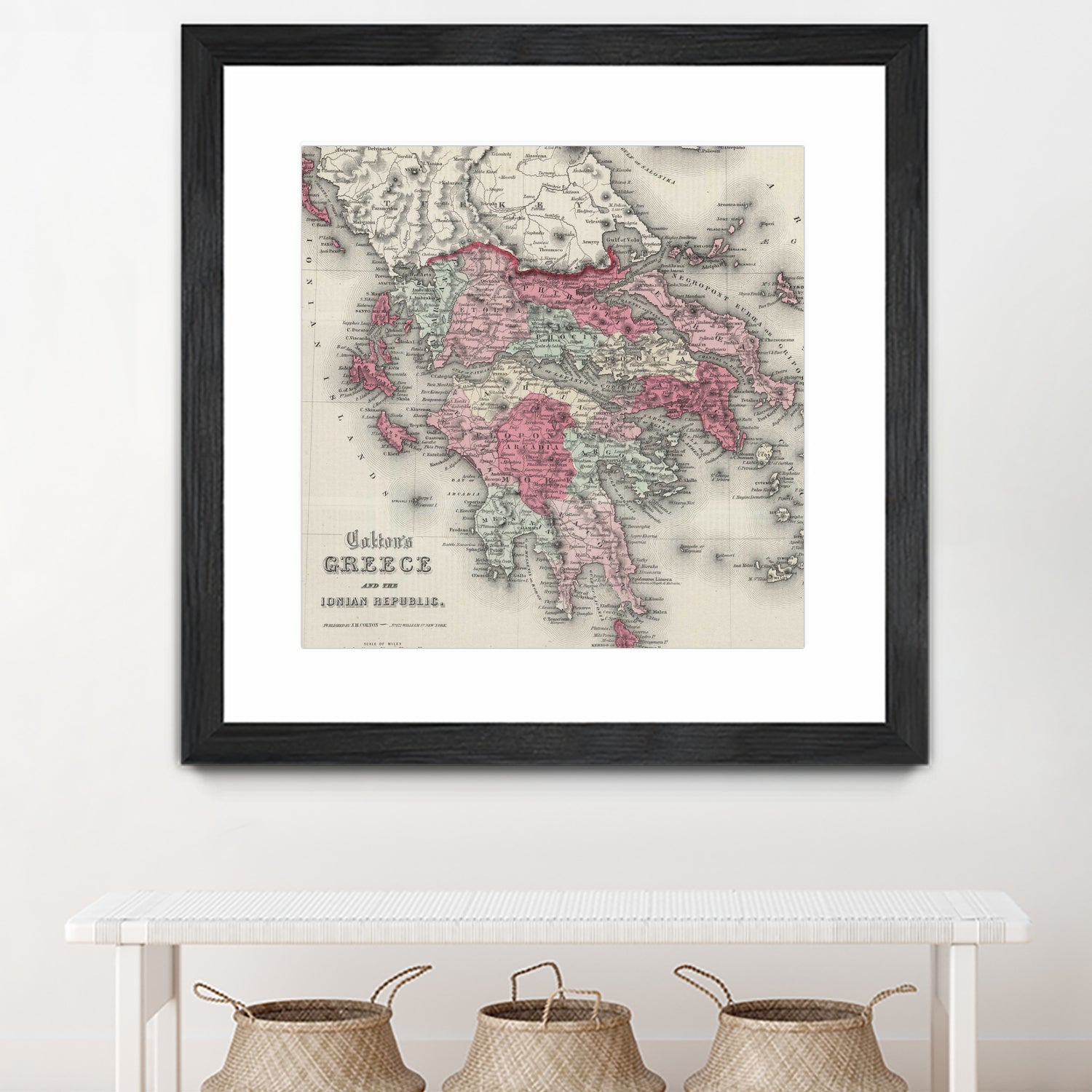 Vintage Map of Greece (1865) by Adam Shaw on GIANT ART - white photo illustration