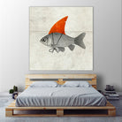 Goldfish with a Shark Fin by Vin Zzep on GIANT ART - white digital painting