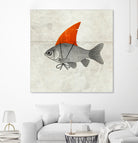 Goldfish with a Shark Fin by Vin Zzep on GIANT ART - white digital painting