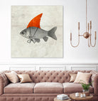 Goldfish with a Shark Fin by Vin Zzep on GIANT ART - white digital painting