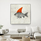 Goldfish with a Shark Fin by Vin Zzep on GIANT ART - white digital painting