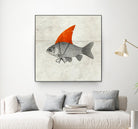 Goldfish with a Shark Fin by Vin Zzep on GIANT ART - white digital painting