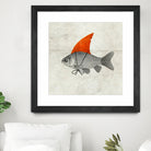 Goldfish with a Shark Fin by Vin Zzep on GIANT ART - white digital painting