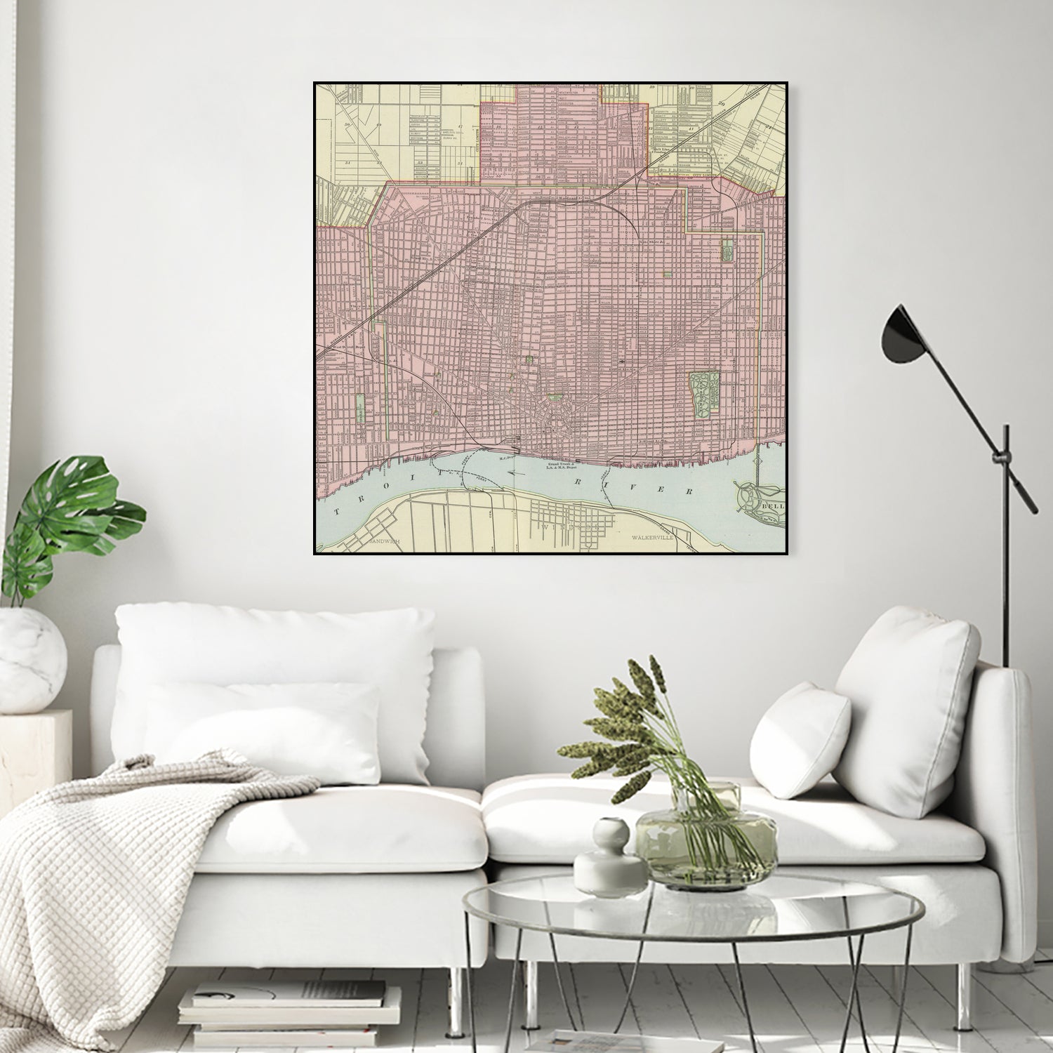 Vintage Map of Detroit Michigan (1901) by Adam Shaw on GIANT ART - white photo illustration