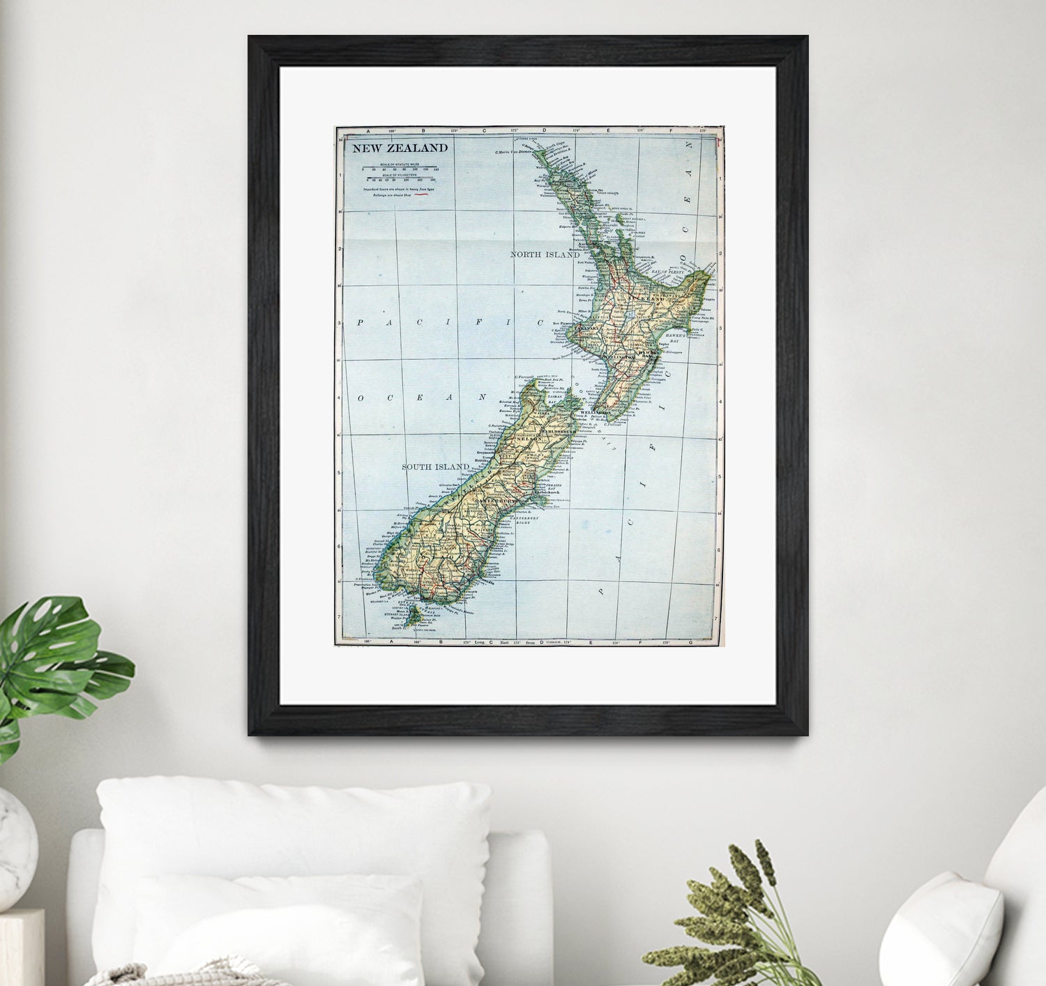 Vintage Map of New Zealand (1921) by Adam Shaw on GIANT ART - white photo illustration