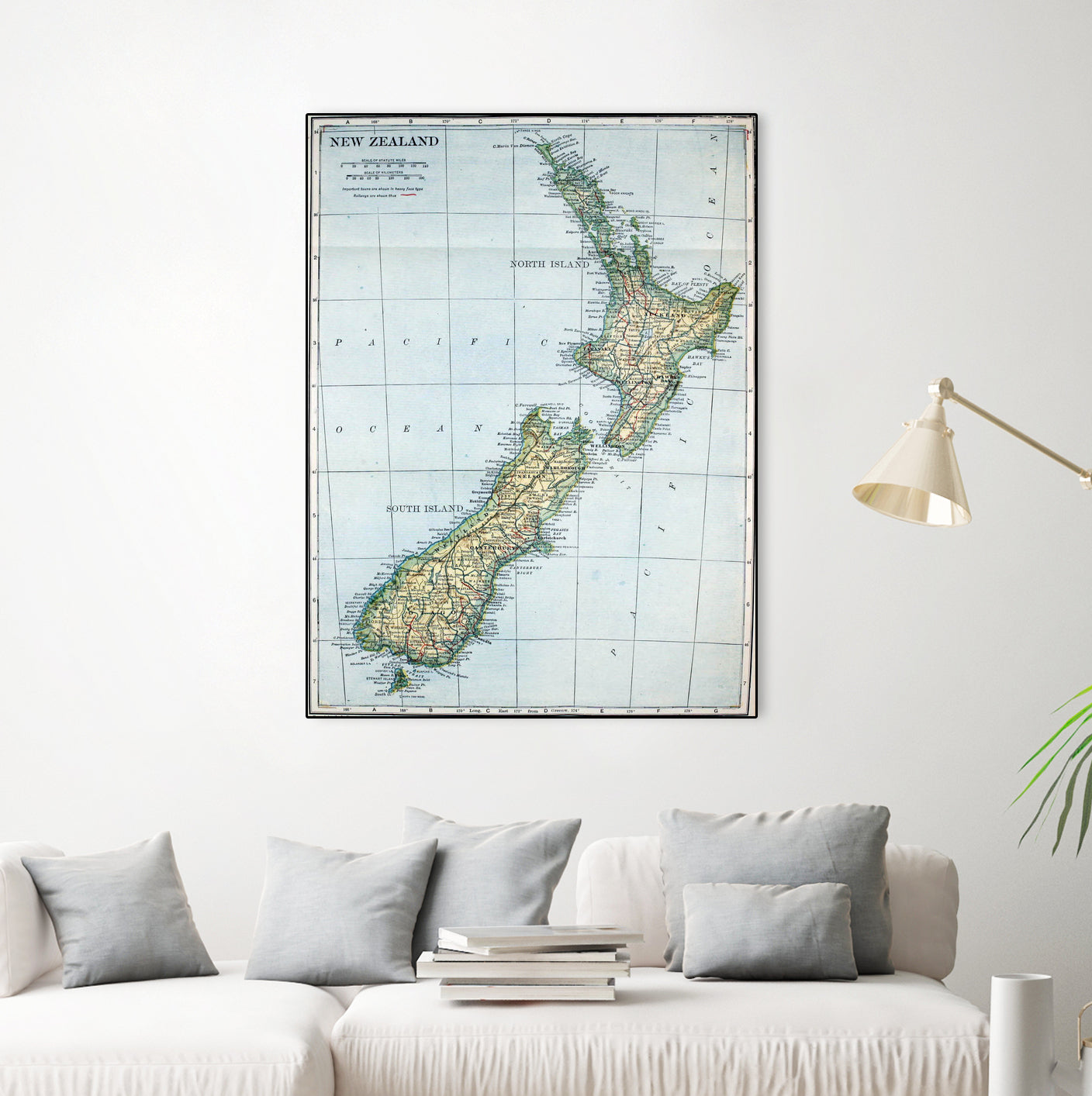 Vintage Map of New Zealand (1921) by Adam Shaw on GIANT ART - white photo illustration