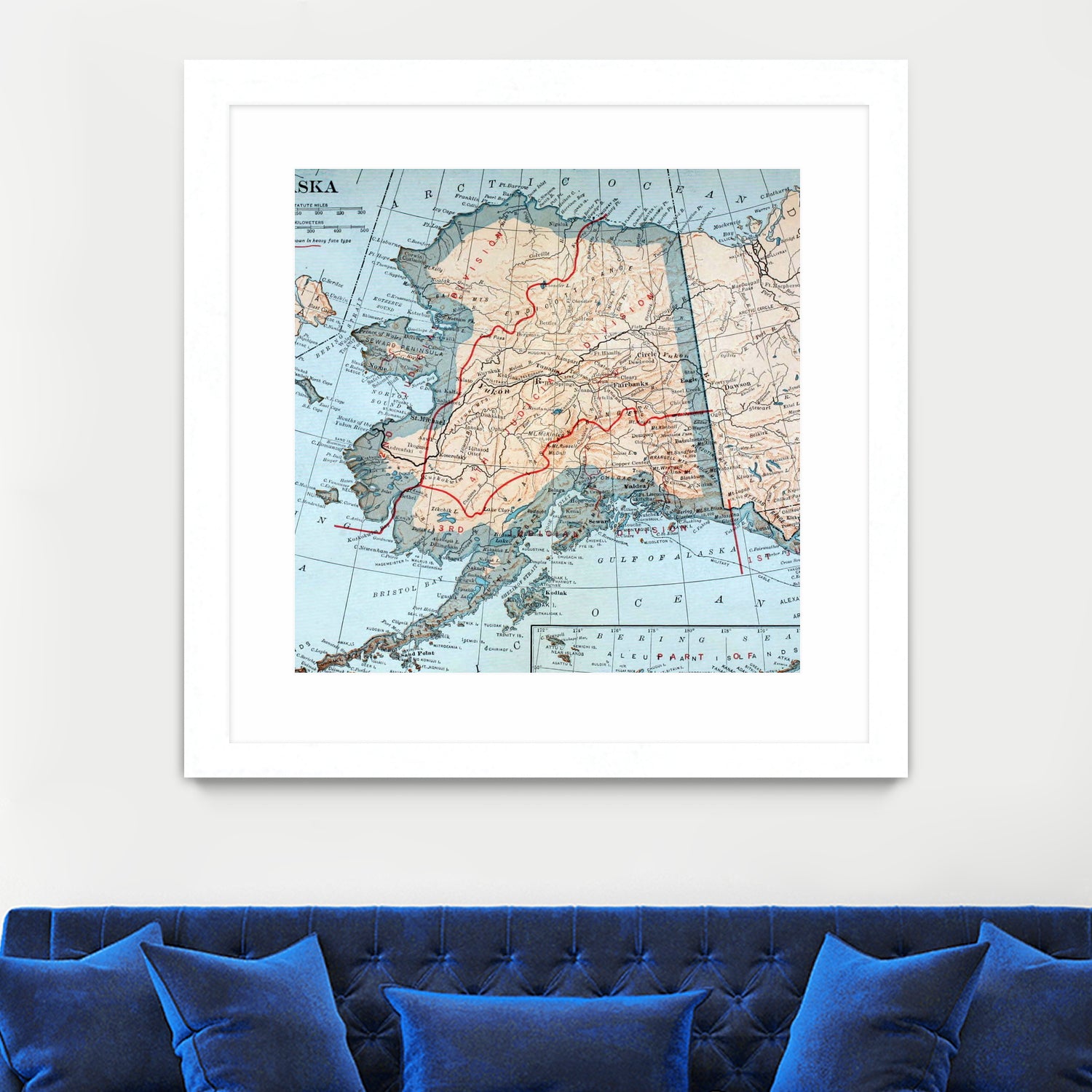 Vintage Map of Alaska (1921) by Adam Shaw on GIANT ART - white photo illustration