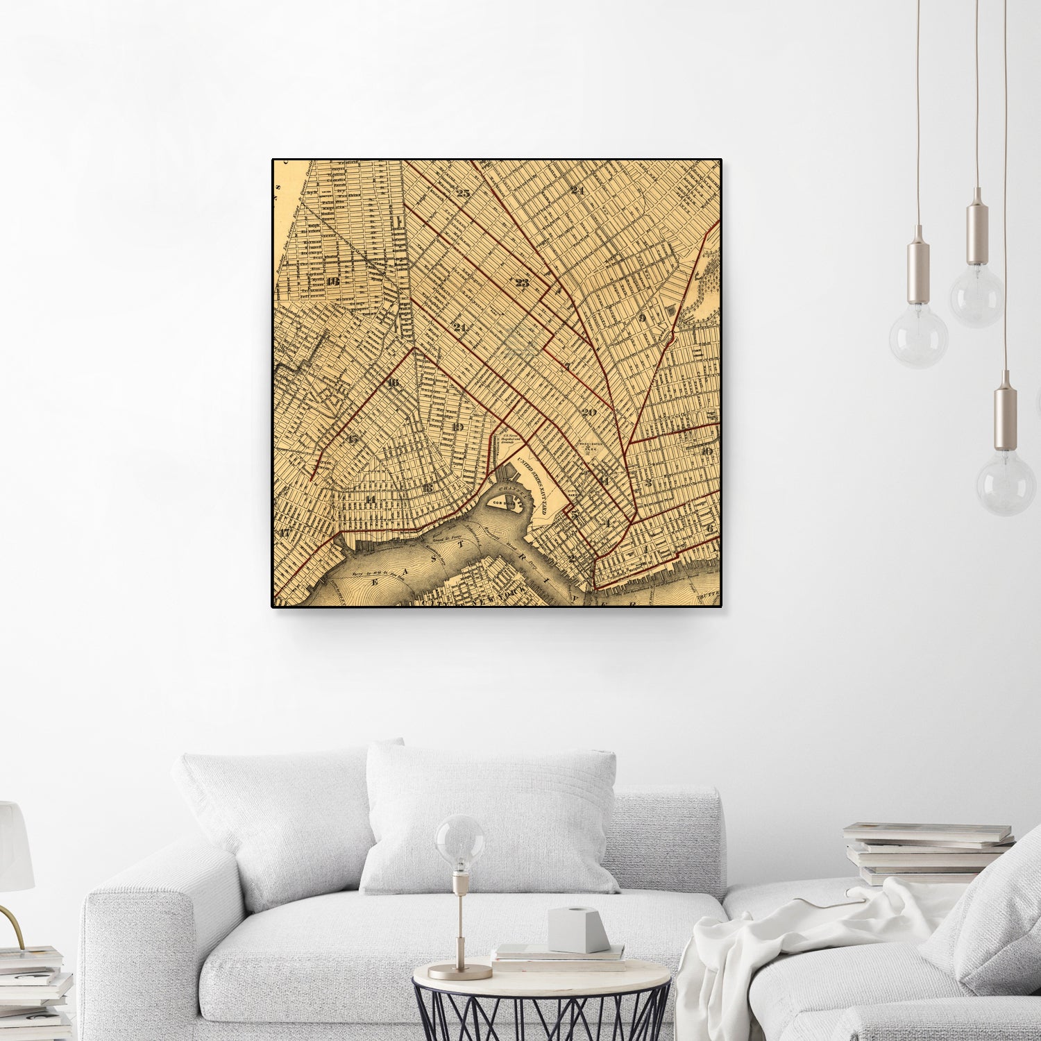 Vintage Map of Brooklyn New York (1874) by Adam Shaw on GIANT ART - white photo illustration