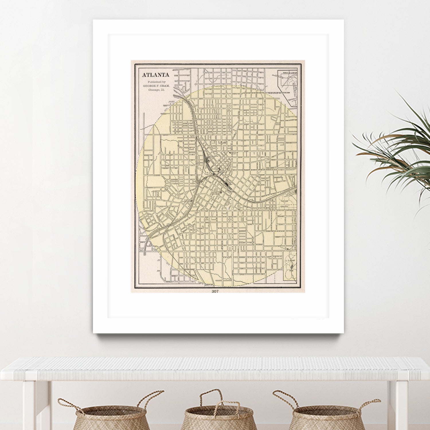 Vintage Map of Atlanta Georgia (1901) by Adam Shaw on GIANT ART - white photo illustration