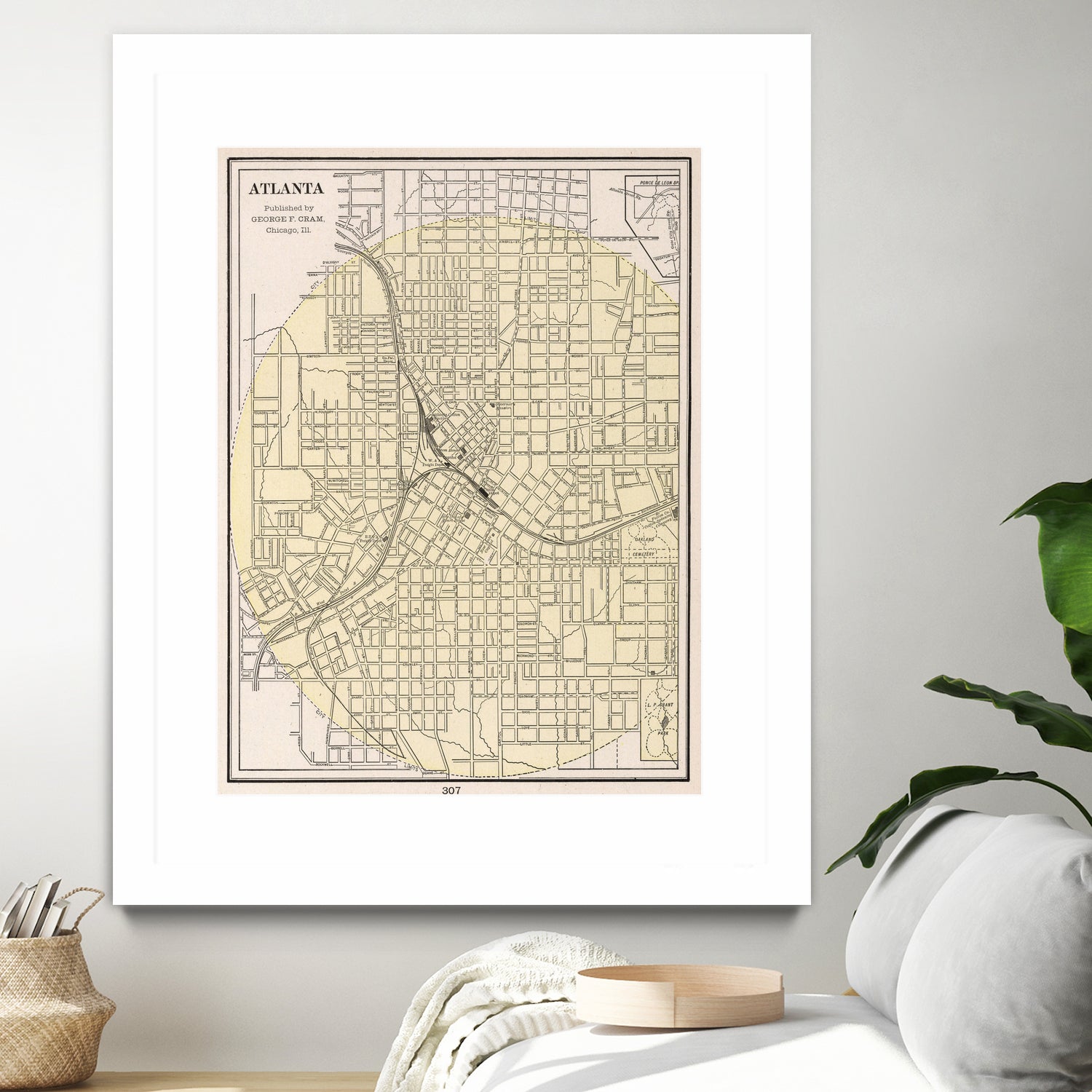 Vintage Map of Atlanta Georgia (1901) by Adam Shaw on GIANT ART - white photo illustration