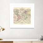 Vintage Map of The World (1856) by Adam Shaw on GIANT ART - white photo illustration