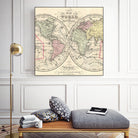 Vintage Map of The World (1856) by Adam Shaw on GIANT ART - white photo illustration