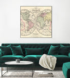 Vintage Map of The World (1856) by Adam Shaw on GIANT ART - white photo illustration