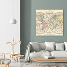 Vintage Map of The World (1856) by Adam Shaw on GIANT ART - white photo illustration