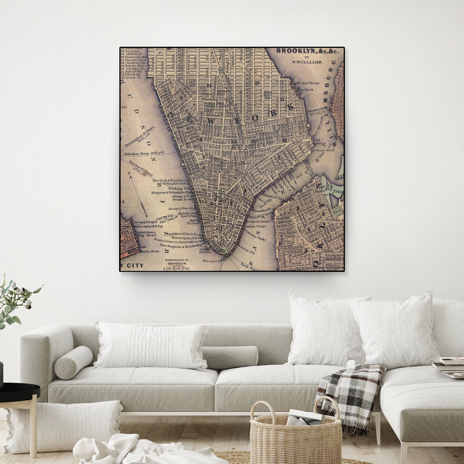 Vintage Map of Lower Manhattan (1847) by Adam Shaw on GIANT ART - white photo illustration