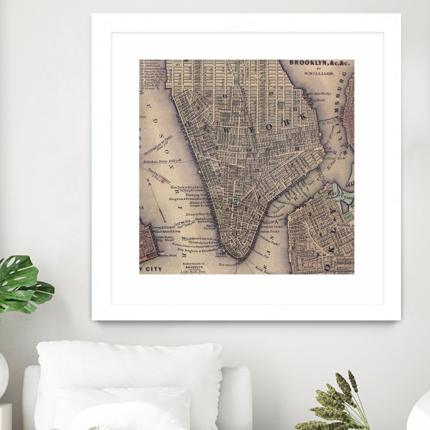 Vintage Map of Lower Manhattan (1847) by Adam Shaw on GIANT ART - white photo illustration