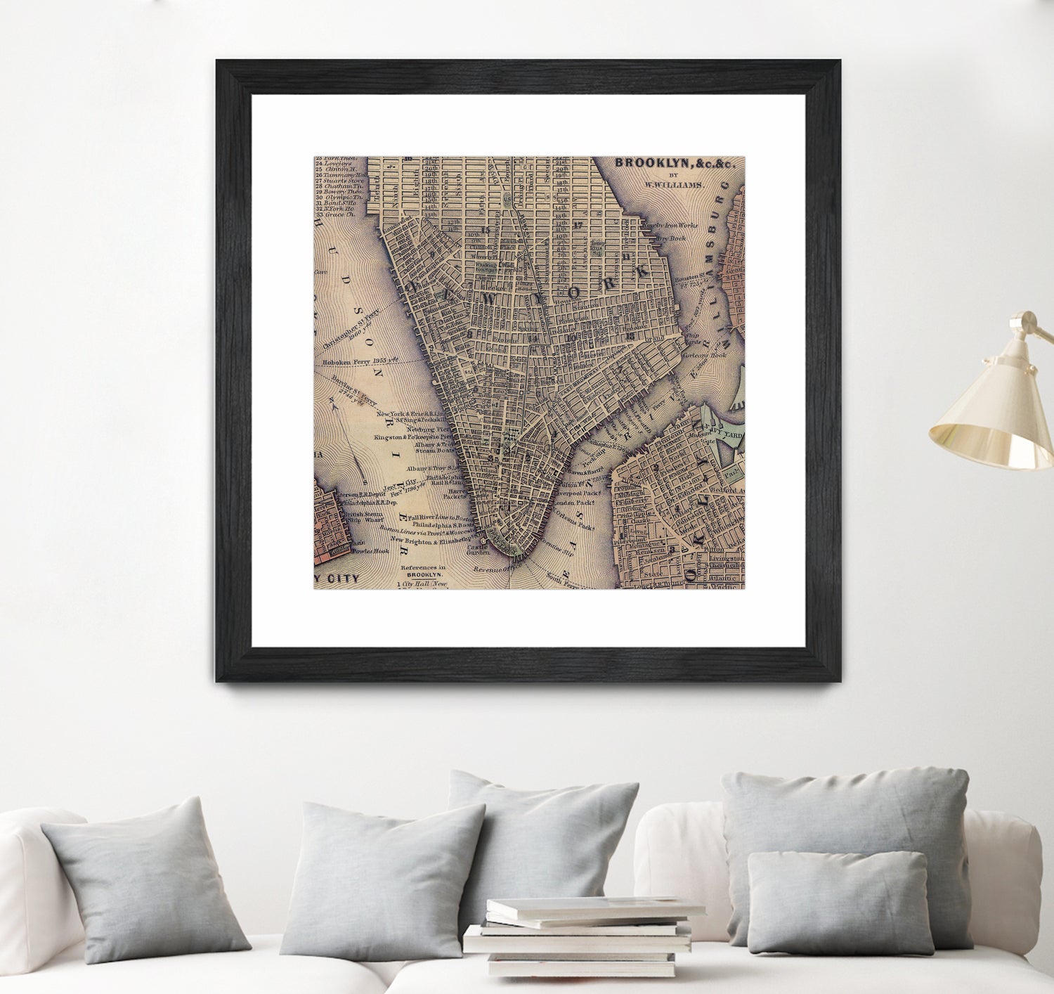 Vintage Map of Lower Manhattan (1847) by Adam Shaw on GIANT ART - white photo illustration