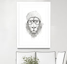 Cool lion (bw) by Solti Balázs on GIANT ART - white digital drawing