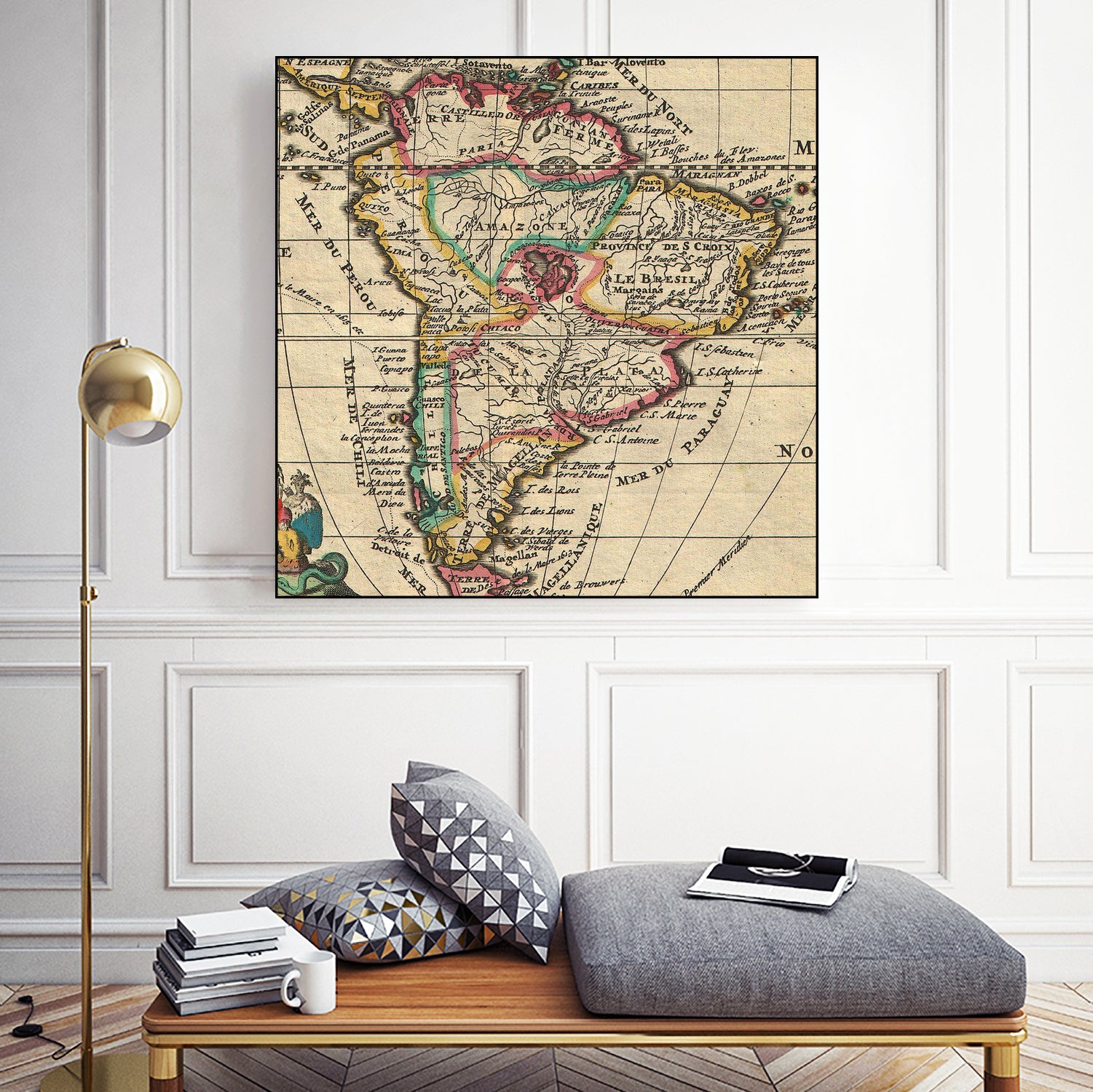 Vintage Map of South America (1747) by Adam Shaw on GIANT ART - white photo illustration