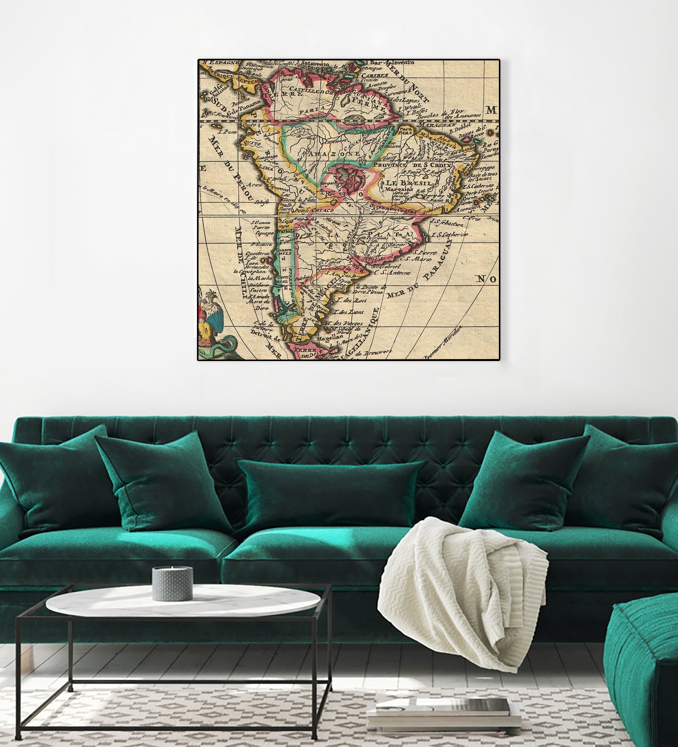 Vintage Map of South America (1747) by Adam Shaw on GIANT ART - white photo illustration